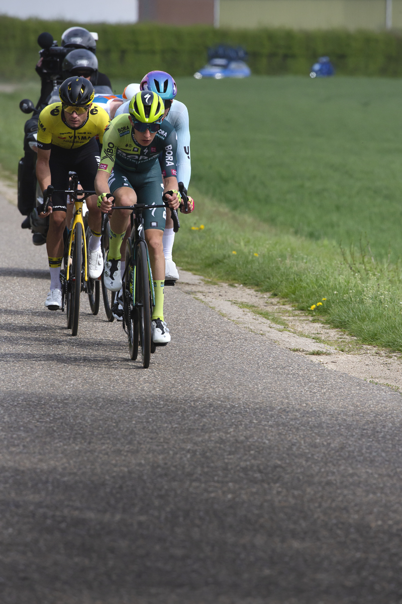 Amstel Gold Race 2024 - Alexander Hajek and Tosh Van Der Sande of BORA - hansgrohe and Team Visma - Lease a Bike on Heugdenweg