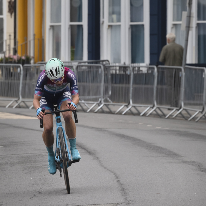 British National Road Championships 2025 - Road Race - Women - Lauren Dickson of Handsling Alba Development Road Team races down the seafront