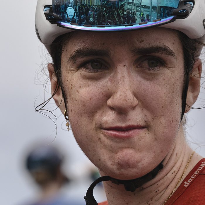 British National Road Championships 2025 - Road Race - Women - portrait of an emotional Millie Couzens of TeamFenix-Deceuninck moments after the race as her achievement begins to sink in