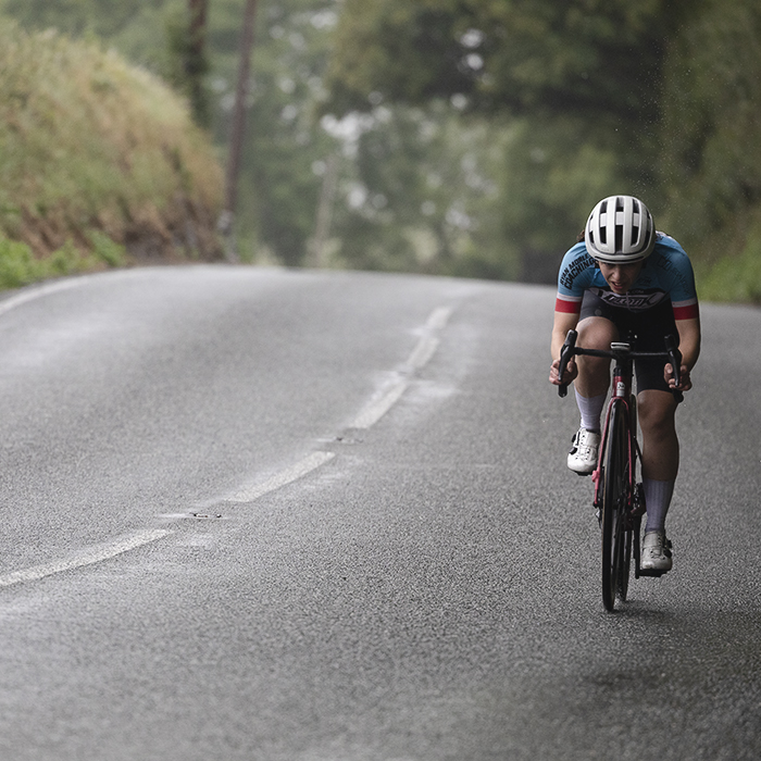 British National Road Championships 2025 - Road Race - Women - Lucy Morley of Velotik Racing Team on a Welsh country road