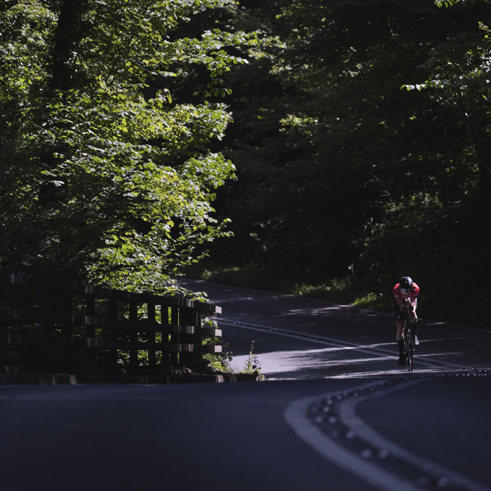 British National Road Championships 2025 - Time Trial - Elite Men - Jimmy Smith of Army Cycling Union is picked out by the light during the event