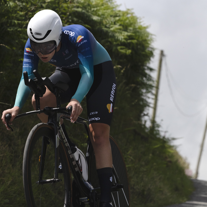 British National Road Championships 2025 - Time Trial - Elite Women - April Tacey of Team Coop - Repsol rides through the country lanes