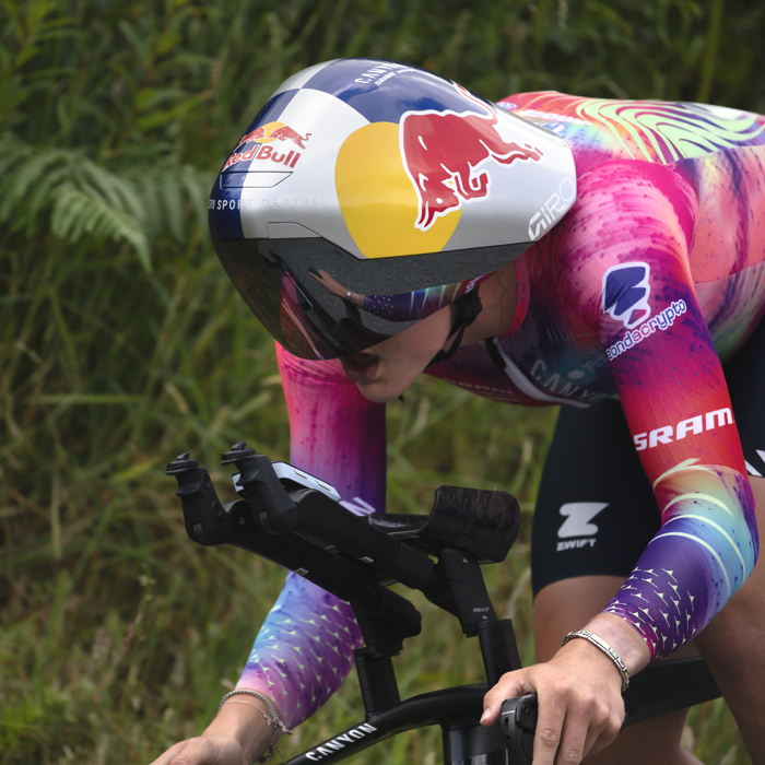 British National Road Championships 2025 - Time Trial - Elite Women - a close up of Zoe Bäckstedt of CANYON - SRAM Racing Team