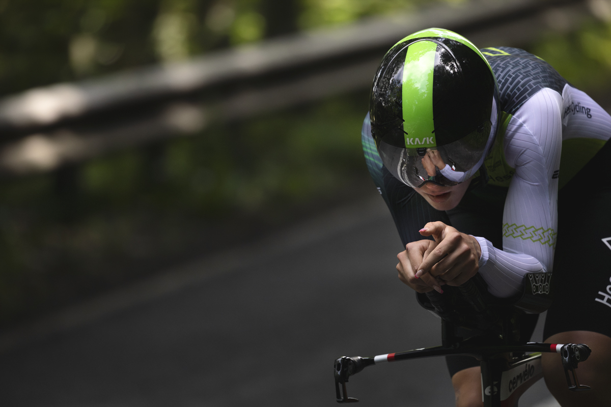 British National Road Championships 2025 - Time Trial - U23 Women -  a close up of Hess Cycling Team’s Holly Ramsey 