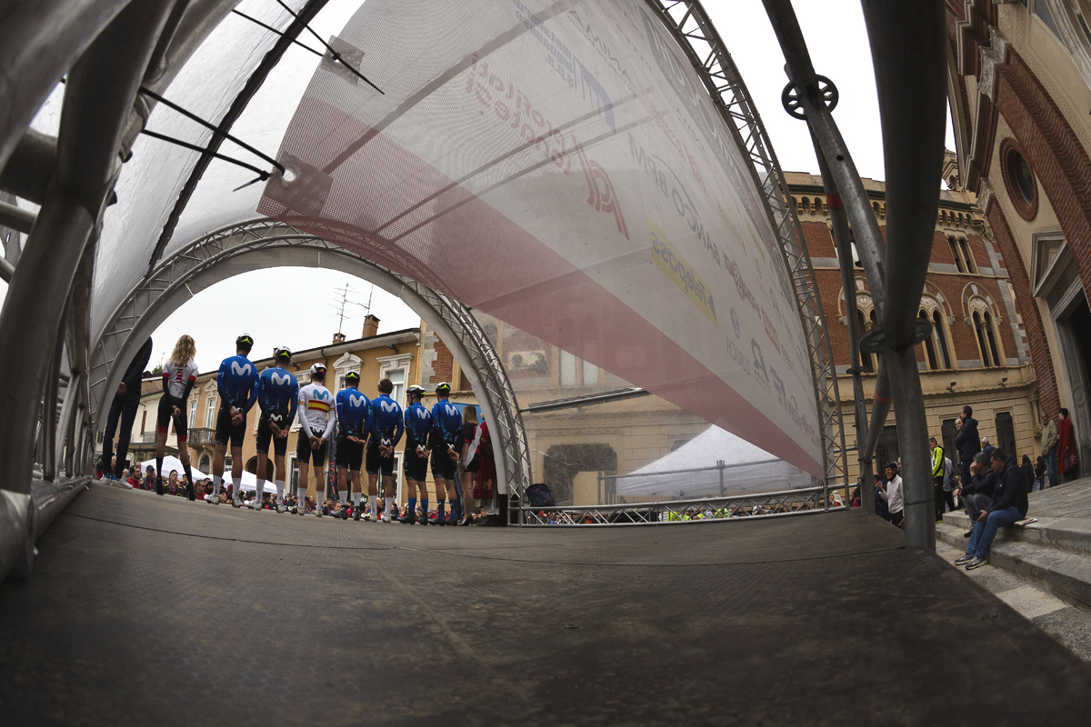 Coppa Bernocchi 2024 - Movistar Team being presented to the crowd before the start of the race