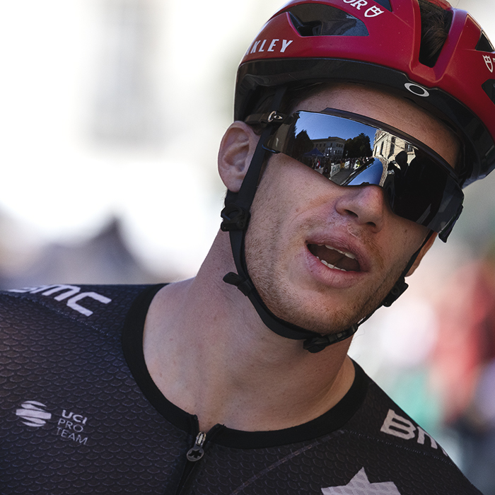 Coppa Bernocchi 2025 - Race hoardings are reflected in the sunglasses of Alberto Dainese 