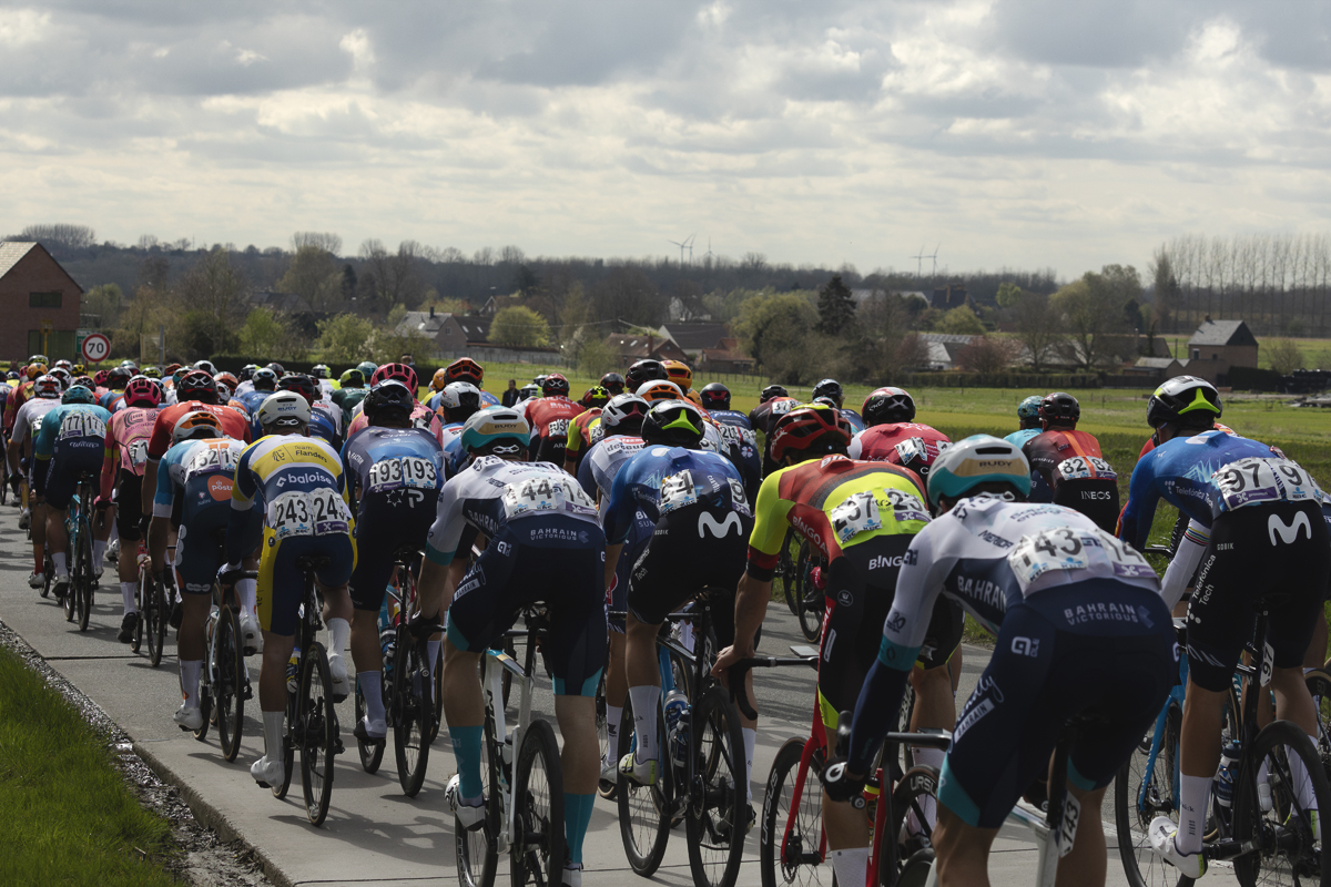 Dwars Door Vlaanderen 2024 - Riders from behind on Chau de Renaix