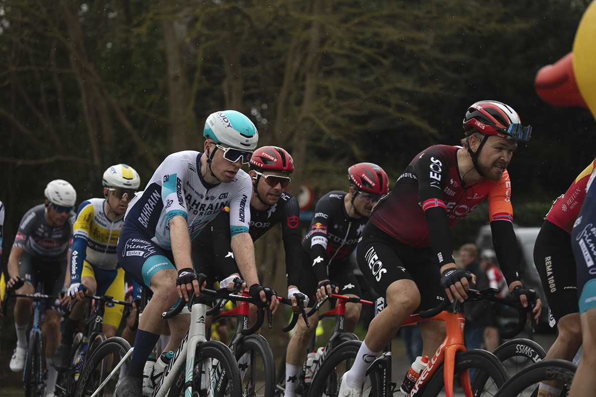 E3 Saxo Classic 2025 - Fred Wright seen in the peloton on the Tiegemberg