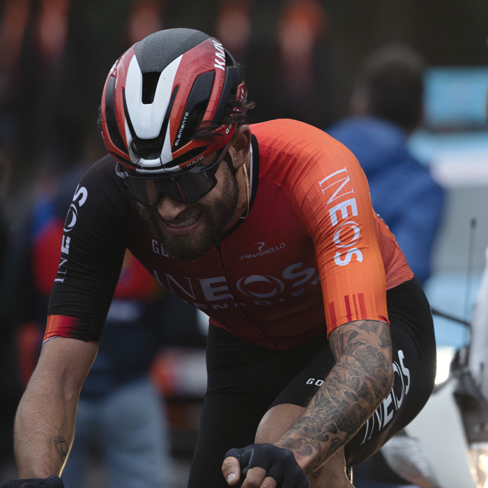 E3 Saxo Classic 2025 - Filippo Ganna grits his teeth as he climbs the Tiegemberg