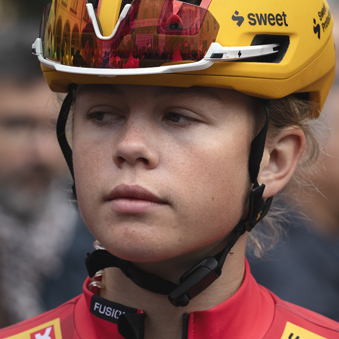 Giro dell'Emilia Internazionale Donne Elite 2025 - Mia Gjertsen of Uno-X Mobility before the podium presentations