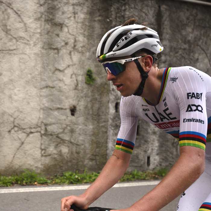 Il Lombardia 2024 - Tadej Pogačar wearing his newly won World Champion’s jersey in Como