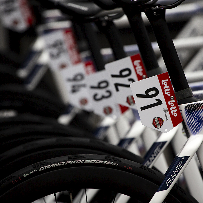 Kuurne Brussel Kuurne 2024 - Lewis Askey’s bike number with Lewis hand-written on it