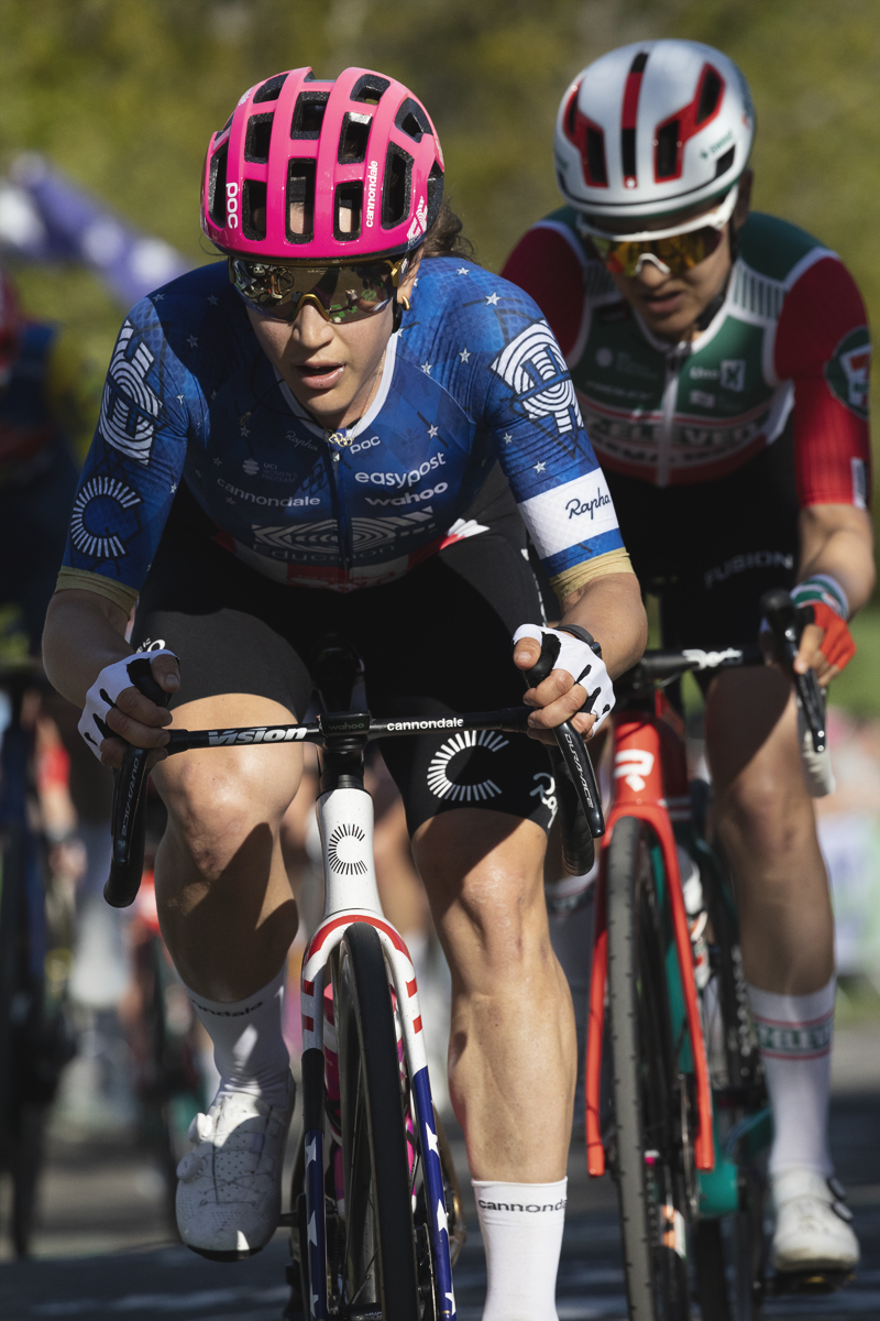 Liège Bastogne Liège Femmes 2025 - Kristen Faulkner wearing the USA Champion’s kit on the Côte de La Redoute