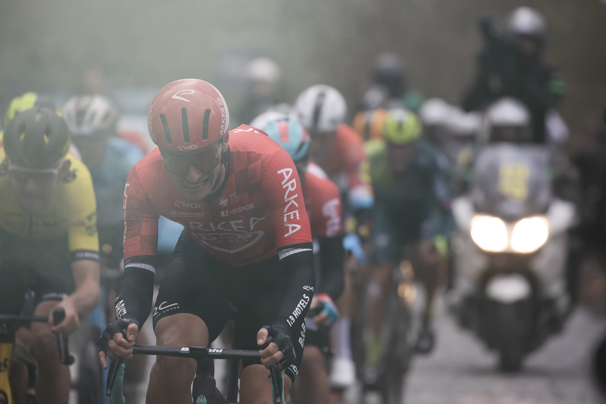 Omloop Het Nieuwsblad 2024 - Jenthe Biermans of Arkéa - B&B Hotels grits his teeth as he climbs