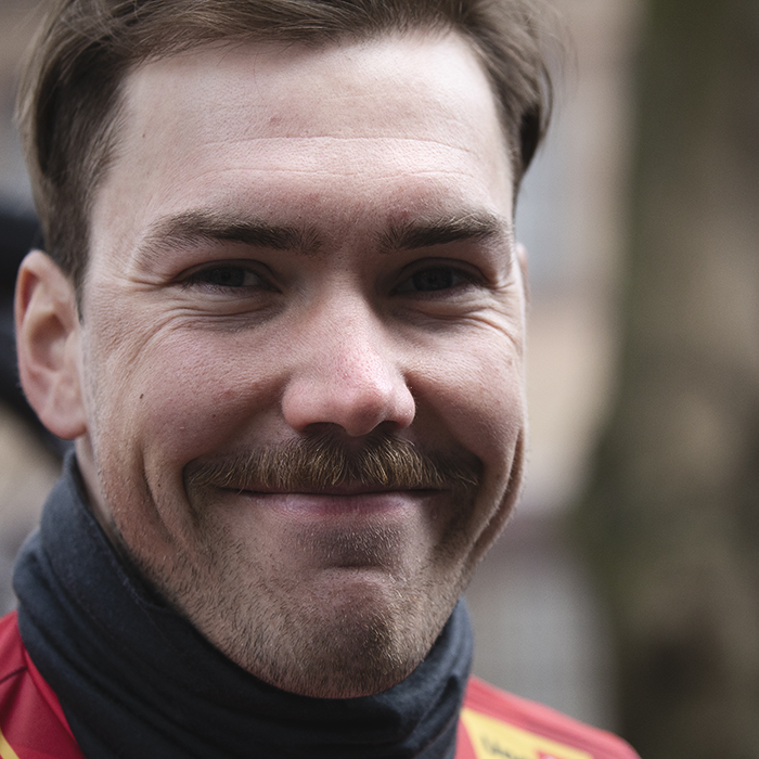 Omloop Nieuwsblad 2025 - Erik Nordsæter Resell of Uno-X Mobility smiles at the camera