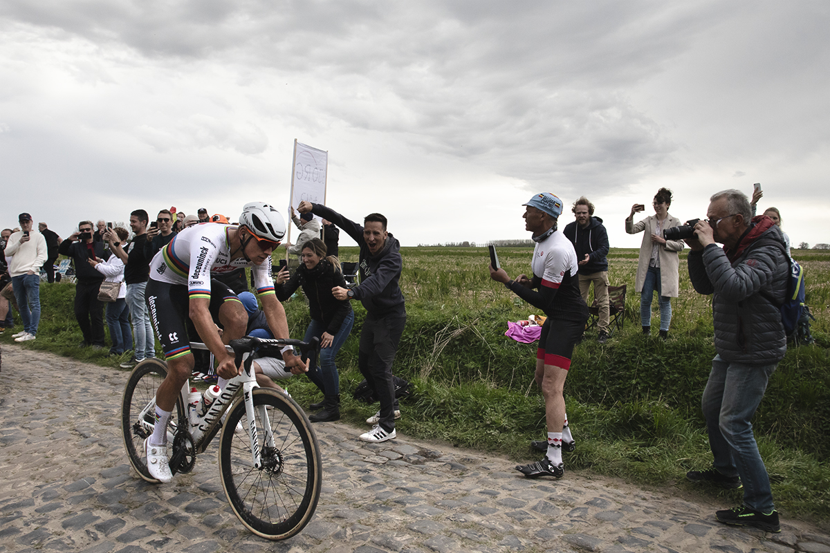 Paris Roubaix 2024 -Mathieu van der Poel of Alpecin - Deceuninck on Carrefour de l’Arbre