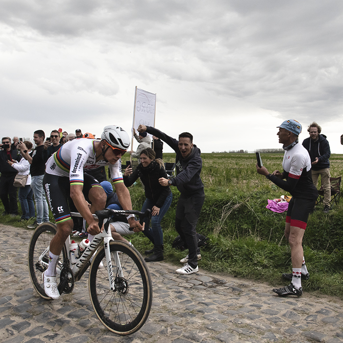 Paris Roubaix 2024 -Mathieu van der Poel of Alpecin - Deceuninck on Carrefour de l’Arbre