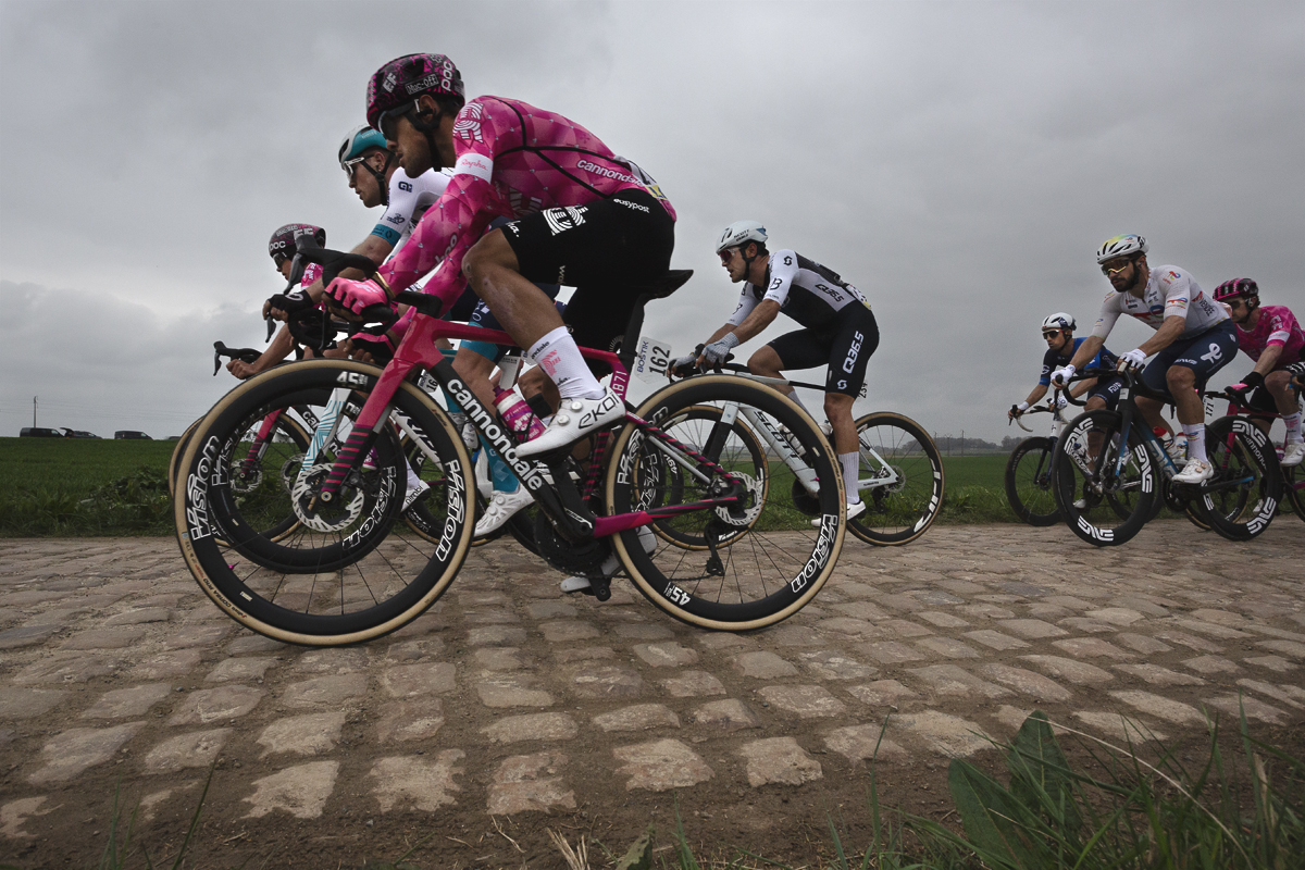 Paris Roubaix 2025 - Vincenzo Albanese of EF Education - EasyPost on Quérénaing à Maing