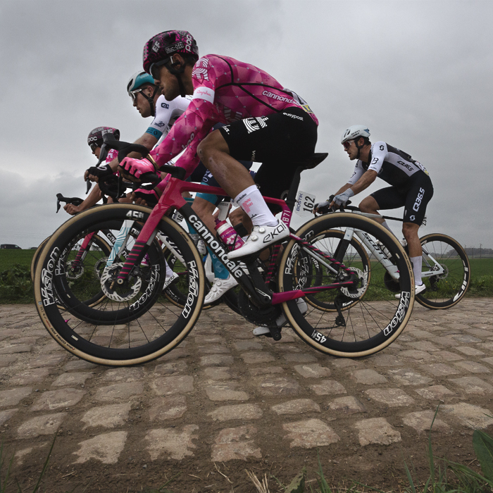Paris Roubaix 2025 - Vincenzo Albanese of EF Education - EasyPost on Quérénaing à Maing