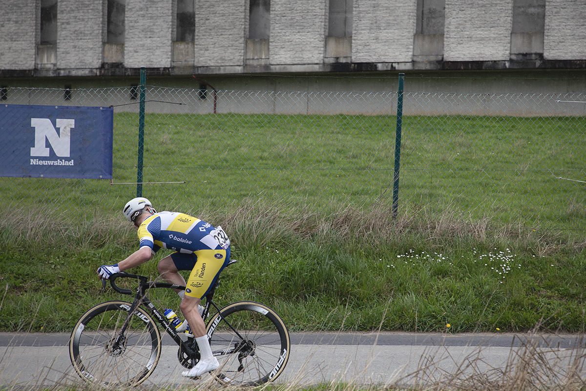 Ronde van Vlaanderen 2024 - Ward Vanhoof of Team Flanders - Baloise looks behind as he races