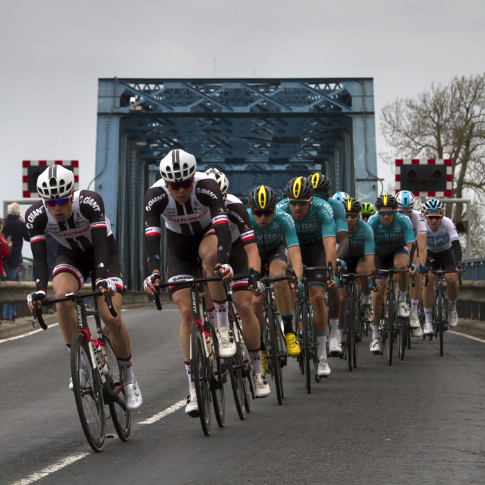 Tour de Yorkshire 2018 - Sunweb lead riders over Boothferry Bridge