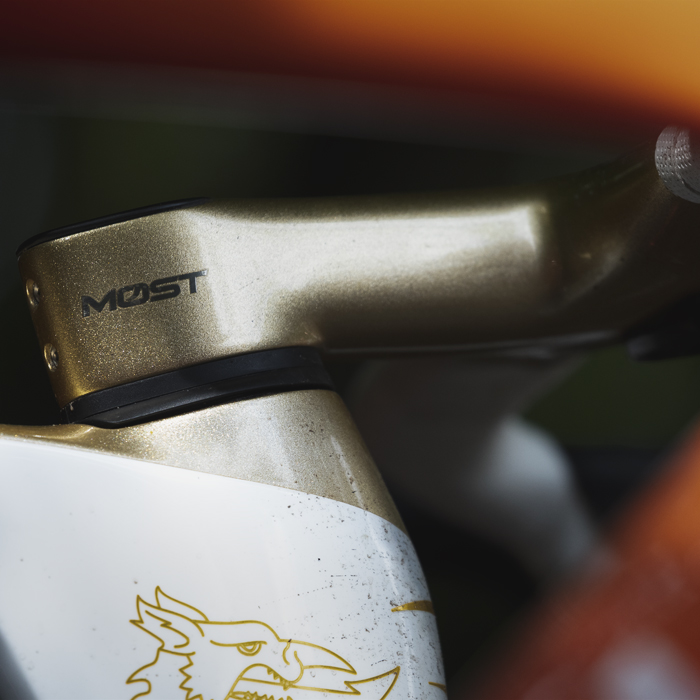 Tour of Britain 2025 - A close up of Geraint Thomas’ Custom Pinarello Dogma F bike specially made for the occasion