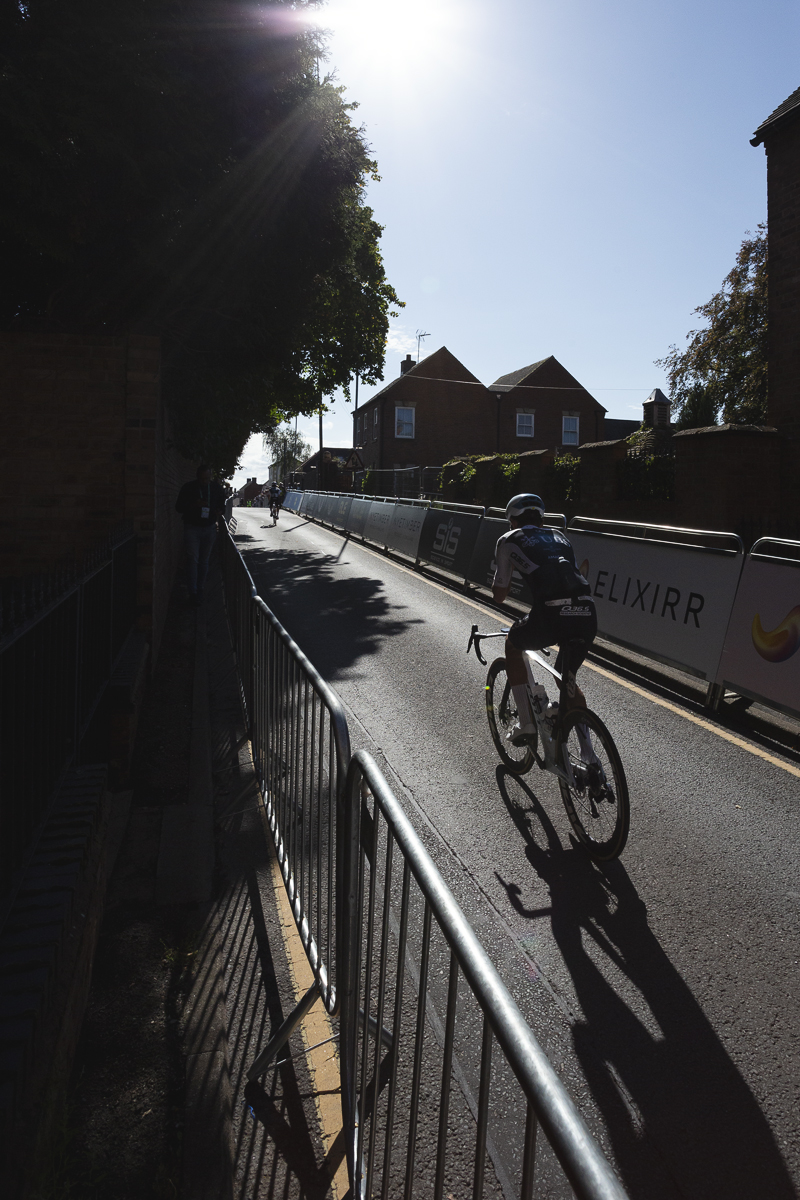 Tour of Britain 2025 - Milan Vader during the neutralised start in Atherstone