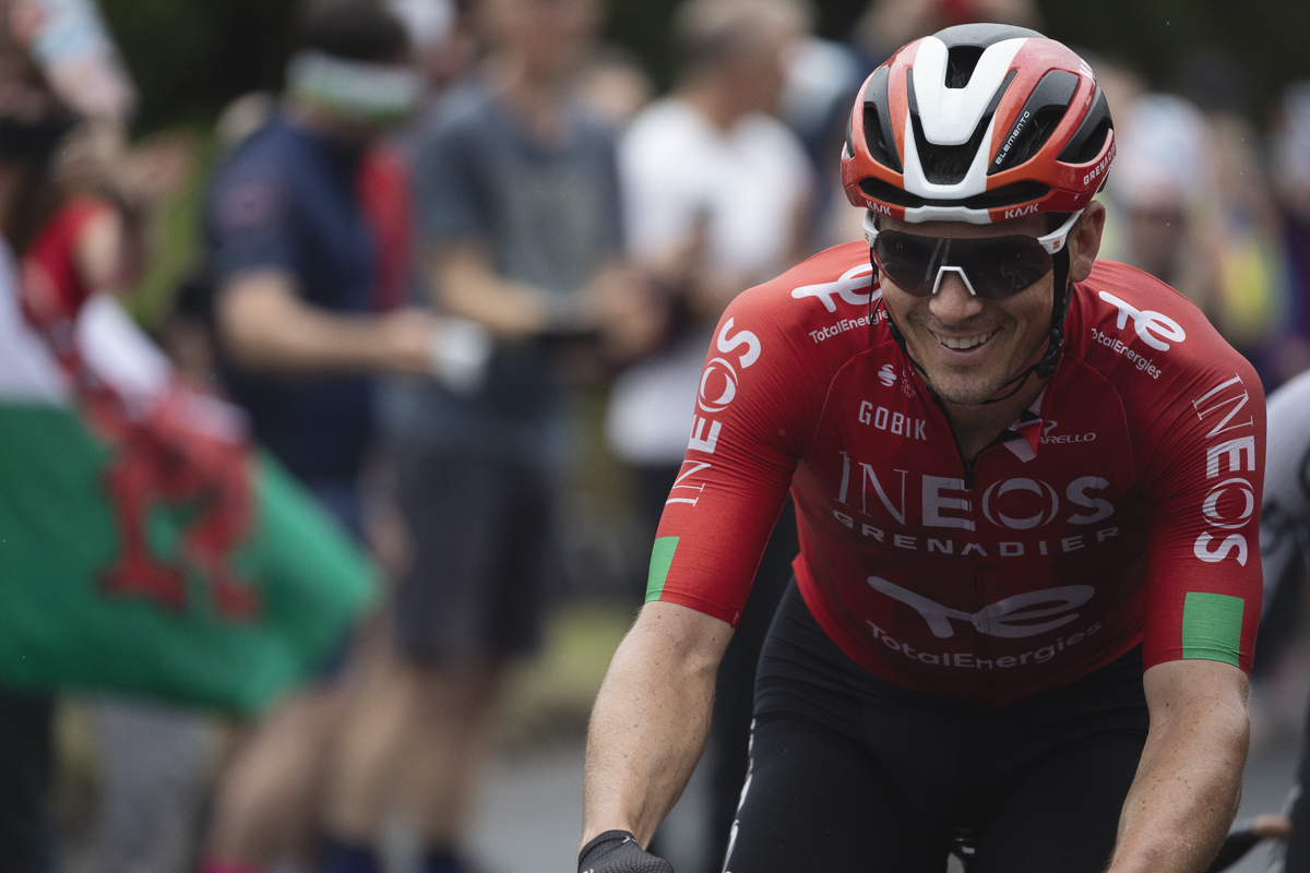 Tour of Britain 2025 - Ben Swift smiles at the scenes on Caerphilly Mountain 