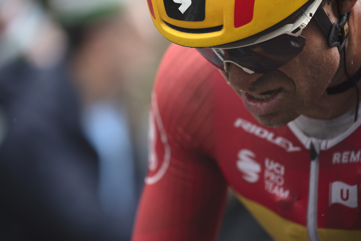 Tour of Britain 2025 - Alexander Kristoff of Uno-X Mobility displays the effort of the climb on his face as he tackles Caerphilly Mountain