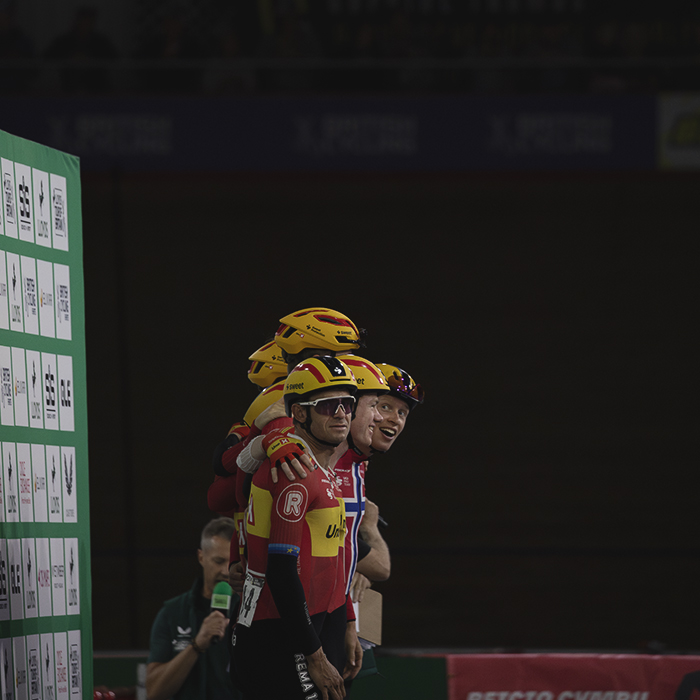 Tour of Britain 2025 - The Uno-X Mobility team are presented to the crowd