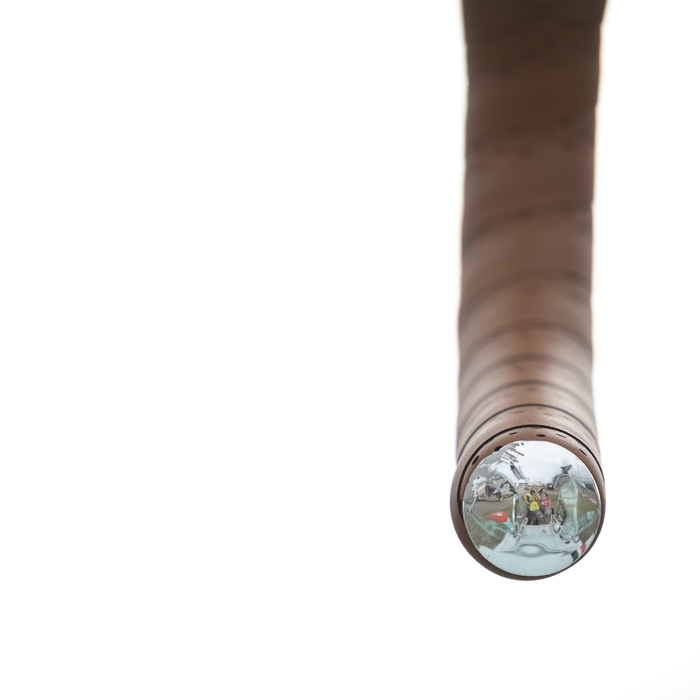 Tour of Britain 2025 - A close up of the end of the handlebars on an old Bianchi bike