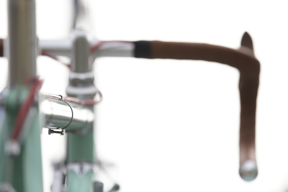 Tour of Britain 2025 - A close up of an old Bianchi bike