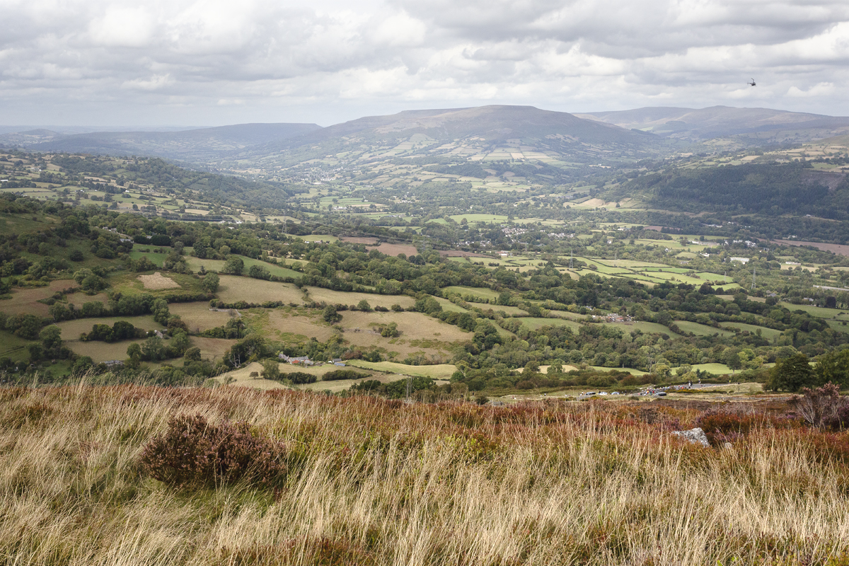 Tour of Britain 2025 - The race seen in the distance from a vantage point on the Blorenge hill