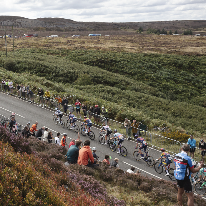 Tour of Britain 2025 - As fans line the hillside riders make their way past