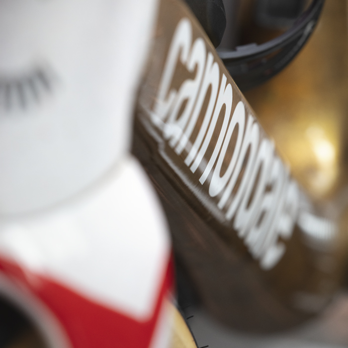 Tour of Britain Women’s 2025 - Stage 4 - Close up of USA and Olympic Champion Kristen Faulkner’s Cannondale