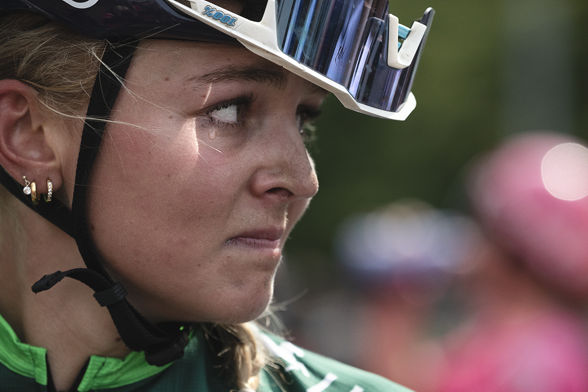 Tour of Britain Women’s 2025 - Stage 4 - A distraught Cat Ferguson at the end of the race having lost the overall lead