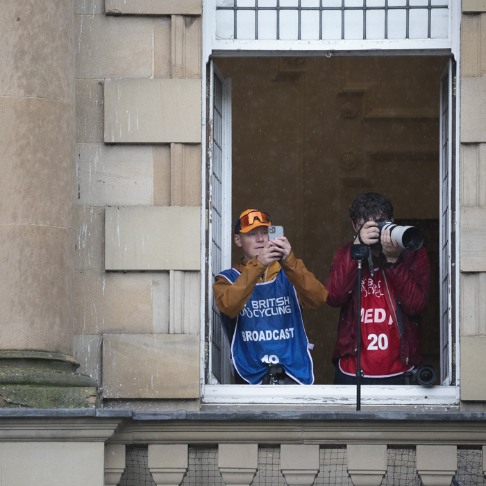 Tour of Britain Women’s 2025 - Stage 3 - Photographers seek a vantage point in Kelso